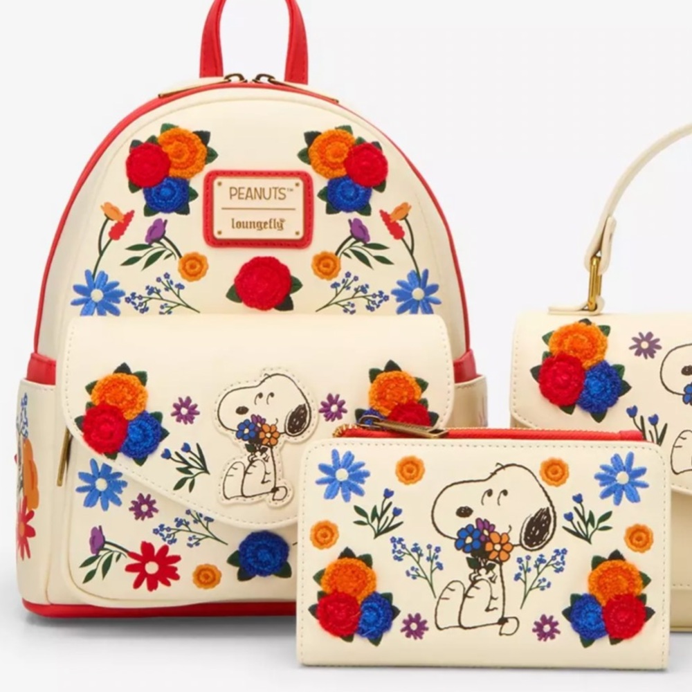 Loungefly Peanuts Floral Snoopy Mini Backpack & Wallet Set - Exclusive
